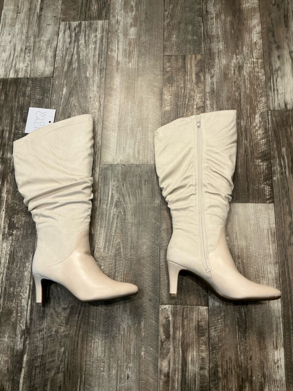 Women's Knee-High Slouch Boot Almond Milk Color Size 8.5 Wide Calf - Picture 8 of 16
